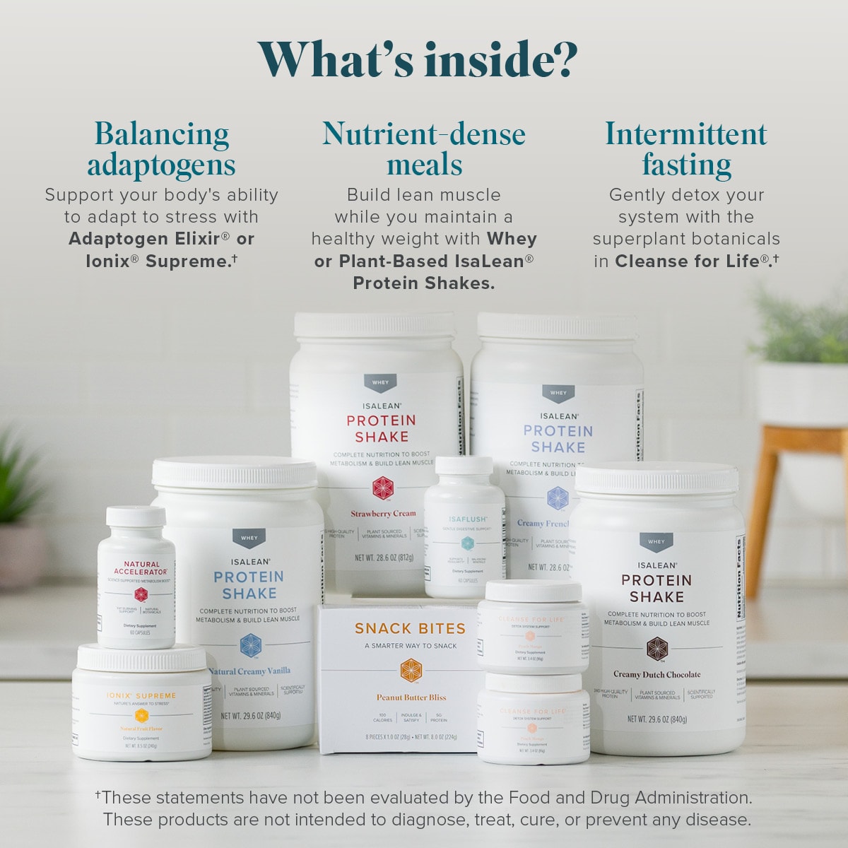 Isagenix daily essentials reset product lineup