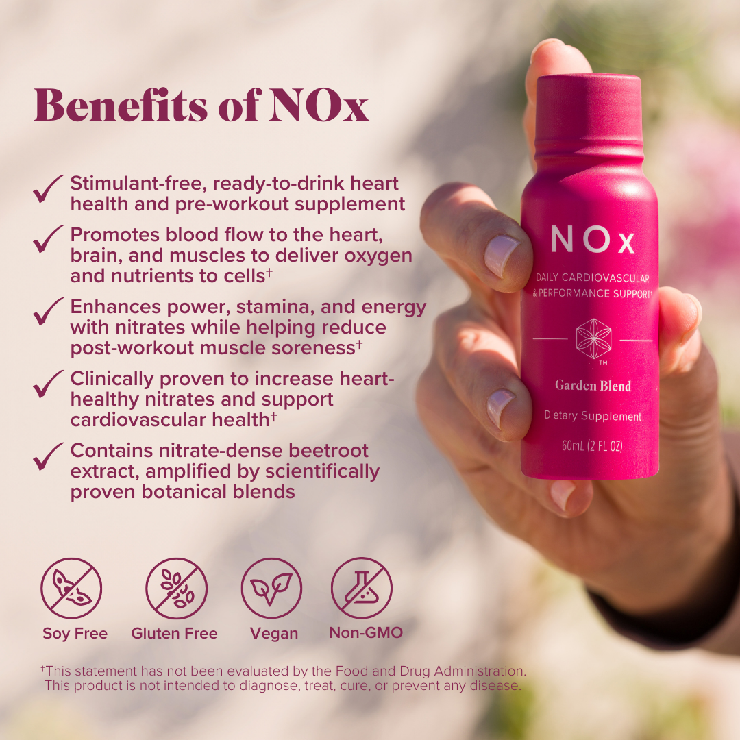 NOx Daily Cardiovascular and Performance Support — beetroot nitrate supplement